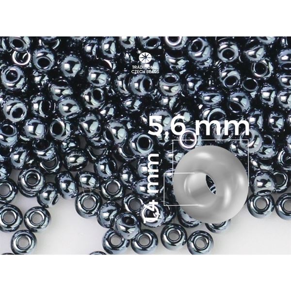 Preciosa kor�lky rokajl 3/0 5,6 mm �ed� Hematit (49102) 20 g