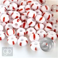 Preciosa STRIPED rokajl 4/0 5,1 mm Bílá ervená 03890 50 g