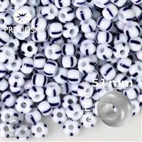 Preciosa STRIPED rokajl 4/0 5,1 mm Bílá Modrá 03330 50 g