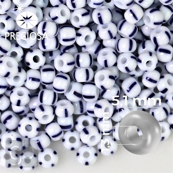 Preciosa STRIPED rokajl 4/0 5,1 mm Bl Modr 03330 50 g