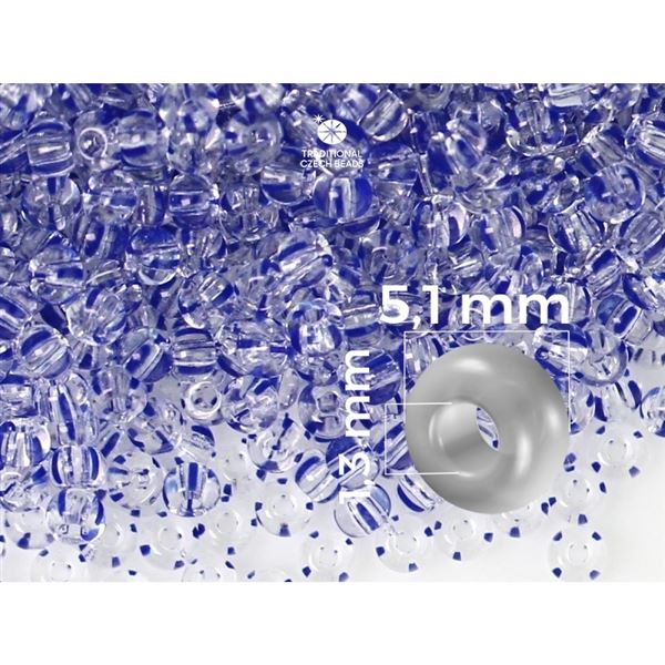 Preciosa STRIPED rokajl 4/0 5,1 mm Modr�+�ir� (00330) 20 g