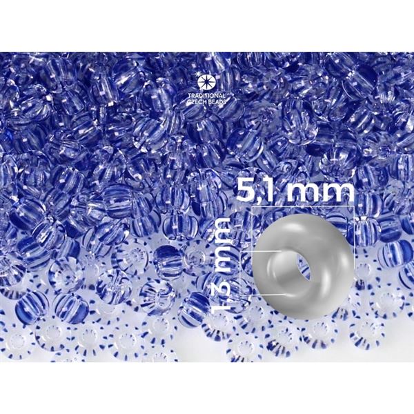 Preciosa STRIPED rokajl 4/0 5,1 mm Modr� + �ir� (00331) 20g