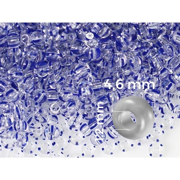 Preciosa STRIPED rokajl 5/0 4,6 mm Modr�+�ir� (00330) 20 g