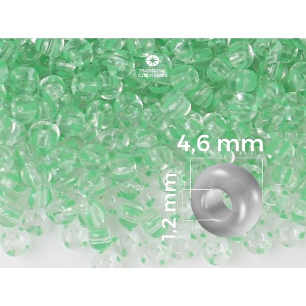 Preciosa STRIPED rokajl 5/0 4,6 mm Zelen� + �ir� (00850) 20 g