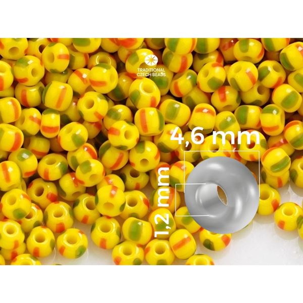 Preciosa STRIPED rokajl 5/0 4,6 mm �lut� (83590) 20 g