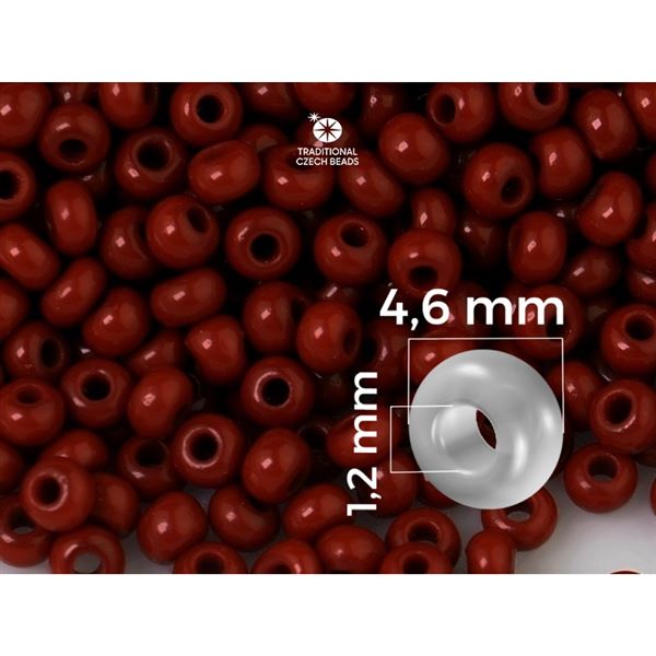 Preciosa kor�lky rokajl 5/0 4,6 mm Hn�d� (93300) 20 g