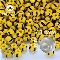 Preciosa STRIPED rokajl 6/0 4,1 mm �lutá �erná 83490 20 g