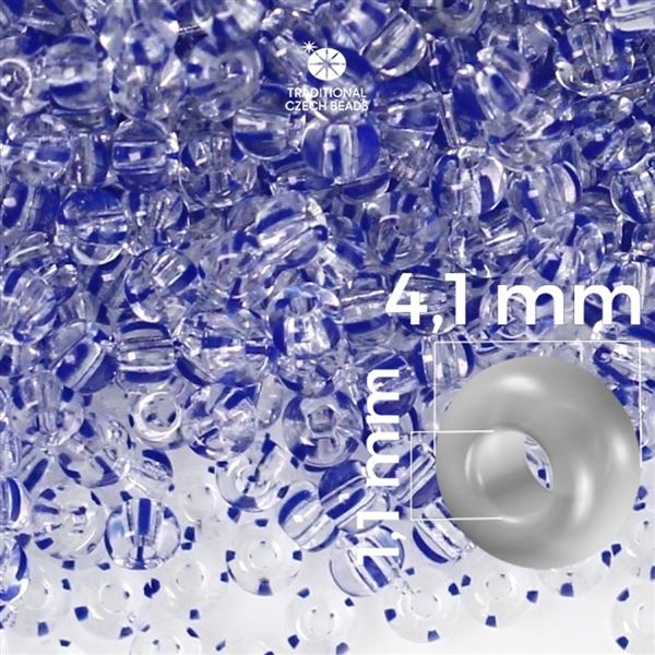 Preciosa STRIPED rokajl 6/0 4,1 mm Modr� �ir� 00330 20 g