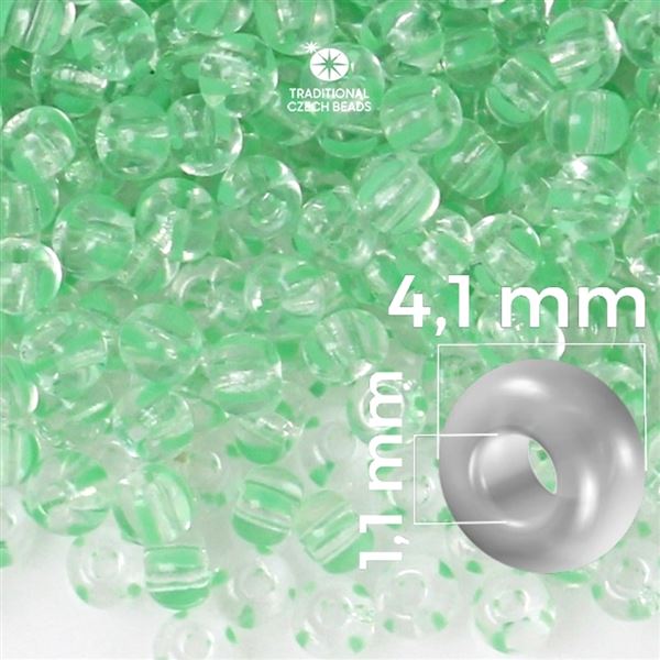 Preciosa STRIPED rokajl 6/0 4,1 mm Zelen� �ir� 00850 20 g