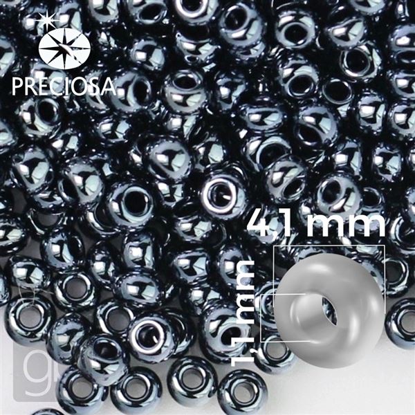 Preciosa rokajl 6/0 4,1 mm Hematit �ed� 49102 50 g