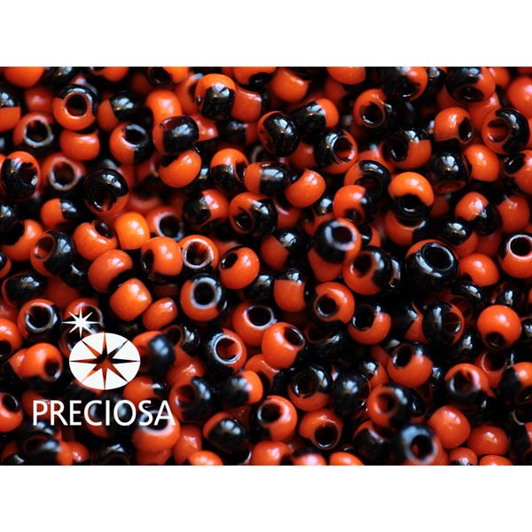 Preciosa HARLEQUIN rokajl 7/0 3,5 mm Oran�ov�-�ern� (93750) 20 g