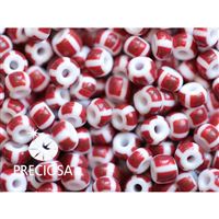 Preciosa STRIPED rokajl 8/0 2,9 mm Bílá ervená 03910 50 g