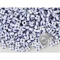 Preciosa STRIPED rokajl 8/0 2,9 mm Modrá Bílá 03330 50 g