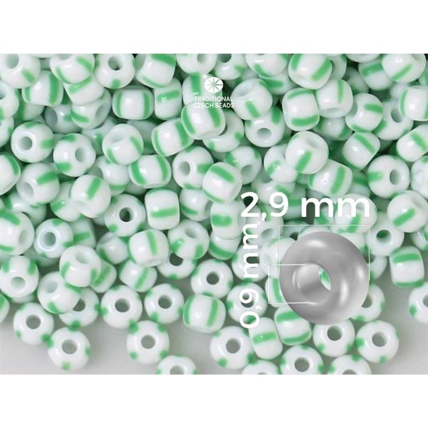 Preciosa STRIPED rokajl 8/0 2,9 mm Bl Zelen 03850 50 g