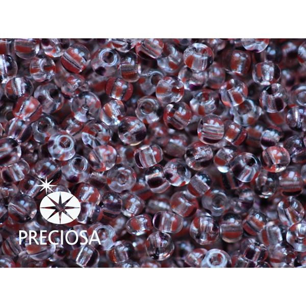 Preciosa STRIPED rokajl 8/0 2,9 mm ir erven ern 00980 50 g