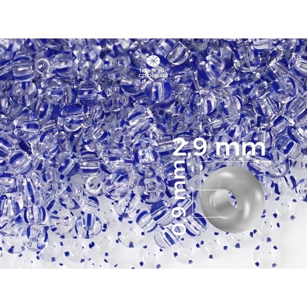 Preciosa STRIPED rokajl 8/0 2,9 mm ir Modr 00330 50 g