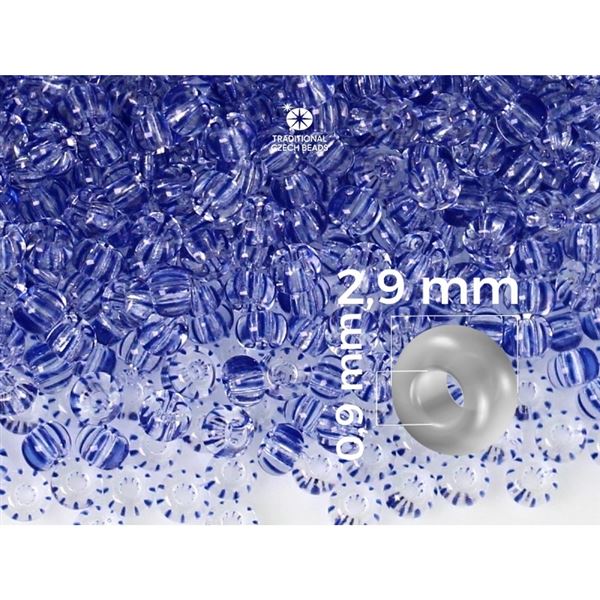 Preciosa STRIPED rokajl 8/0 2,9 mm ir Modr 00331 50 g