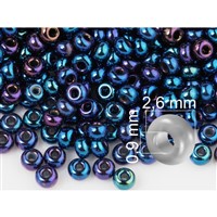 Preciosa korálky rokajl 9/0 - 2,6 mm Modrá Iris (59135) 20 g