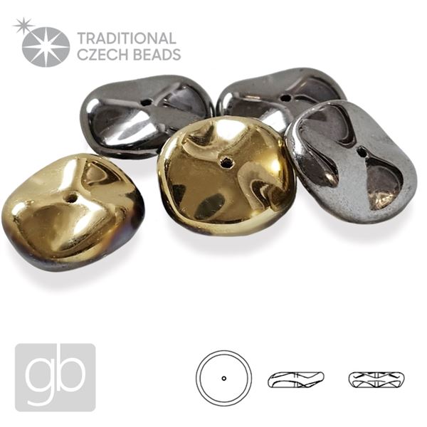 PRECIOSA RIPPLE 00030-98547 Zlat� Hematit 12 mm 5 ks