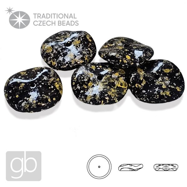 PRECIOSA RIPPLE 23980-45701 �ern� �lut� St��brn� 12 mm 5 ks