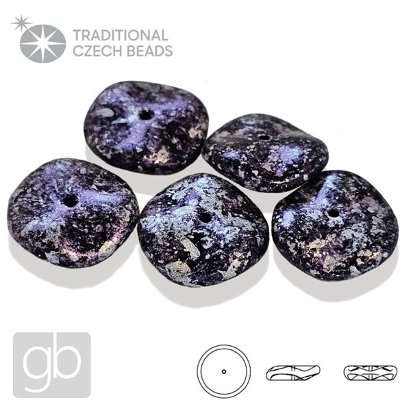 PRECIOSA RIPPLE 23980-45710 �ern� Fialov� St��brn� 12 mm 5 ks