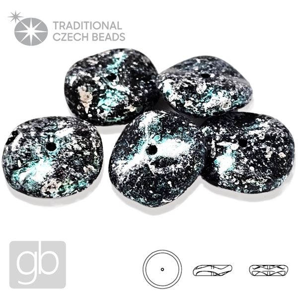 PRECIOSA RIPPLE 23980-45707 �ern� Zelen� St��brn� 12 mm 5 ks
