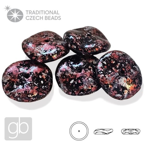 PRECIOSA RIPPLE 23980-45708 �ern� St��brn� R��ov� 12 mm 5 ks