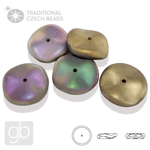 PRECIOSA RIPPLE 00030-98849 Zlat Iris 12 mm 5 ks