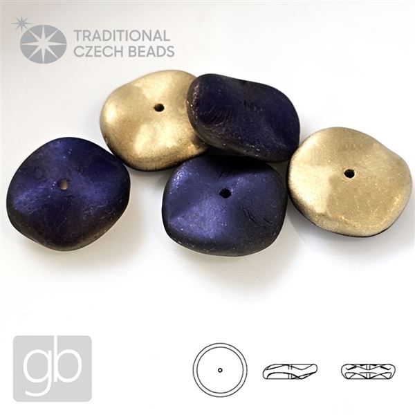 PRECIOSA RIPPLE 00030-98848 Modr� Zlat� 12 mm 5 ks