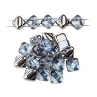 Silky Beads Dia 6x6 mm Modrá+Hematit (20210-27401)