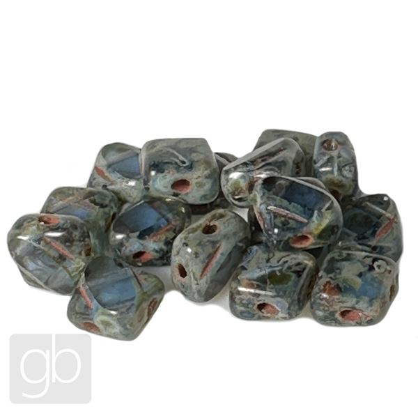 Silky Beads Dia 6x6 mm Modr� Travertin SBD43