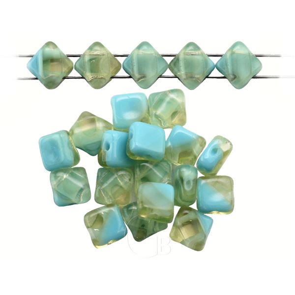 Silky Beads Dia 6x6 mm Modr (s0490)