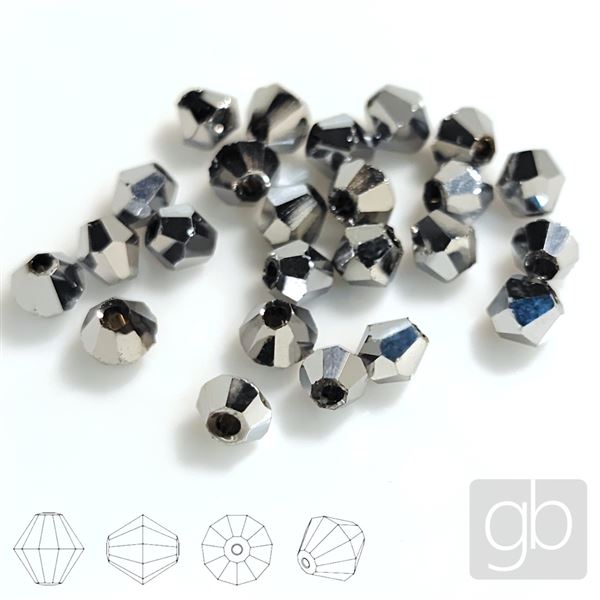 Bicone Slun��ka 4 mm 25 ks St��brn� SL_F4_105