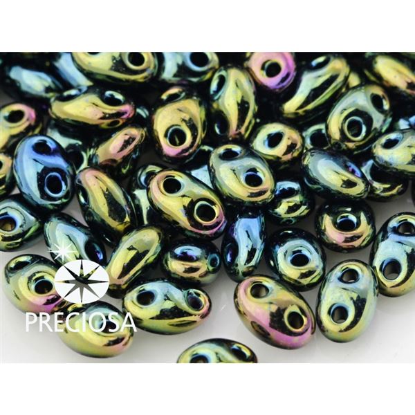 Preciosa korlky TWIN 2,5x5 mm Zelen Iris (59155) 10 g