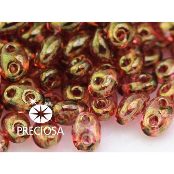 Preciosa kor�lky TWIN 2,5x5 mm R��ov� + zlat� (48095) 10 g