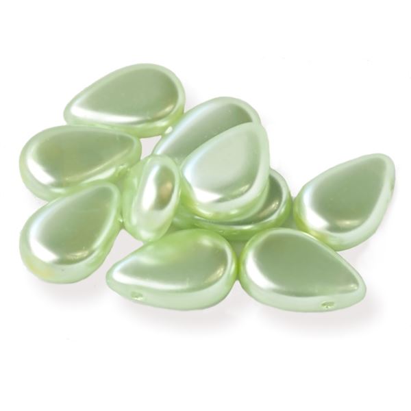 VOSKOV� kor�lky slza 10 ks Zelen� 12 x8 mm V0006