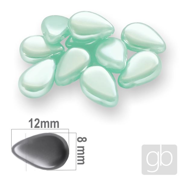 VOSKOV� kor�lky slza 10 ks Zelen� 12 x 8 mm V0007