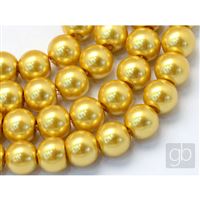 Korálky voskované perly O4 mm Zlatá VO4013