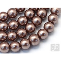 Korálky voskované perly O4 mm Hnědá VO4017
