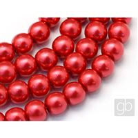 Korálky voskované perly O4 mm Červená VO4020
