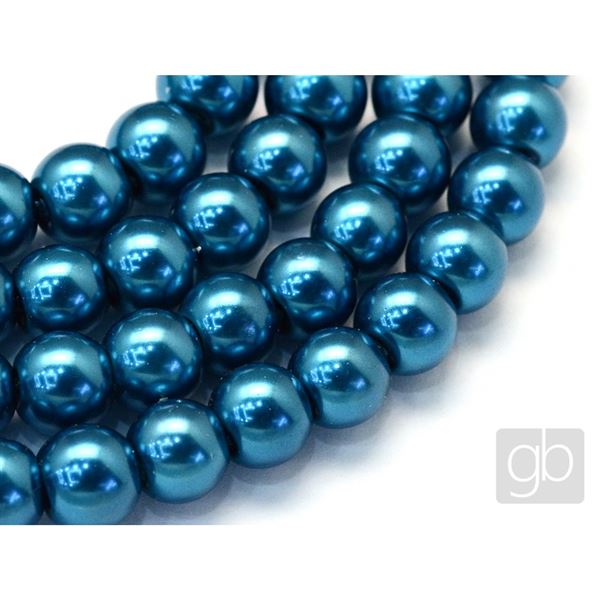 Korálky voskované perly O4 mm Modrá VO4027