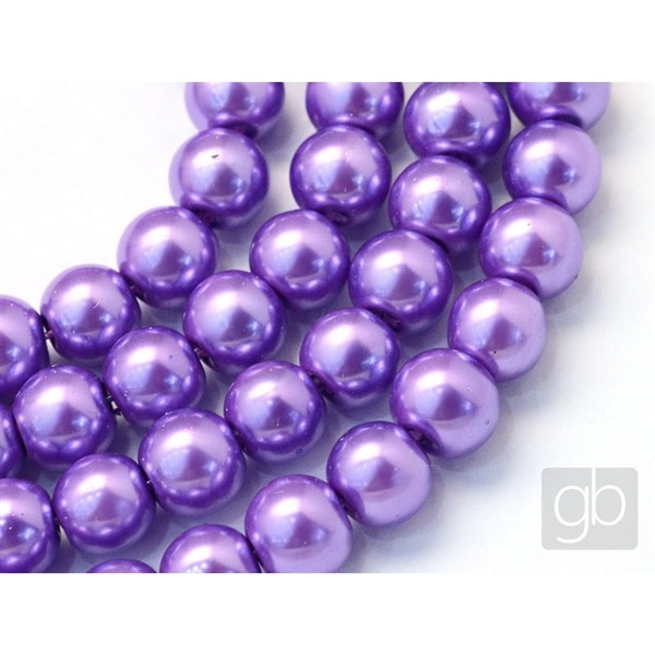 Kor�lky voskovan� perly O4 mm Fialov� VO4028