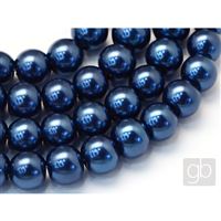 Voskované korálky perly O6 mm Modrá VO6032