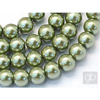 Voskované korálky perly O6 mm Zelená VO6046