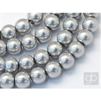 Voskované korálky perly O6 mm Stíbrná VO6048