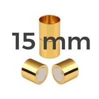 Magnetické zapínání ZLATÉ Chirurgická ocel 15 mm