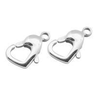 Zapínání karabinka srdce 10 x 14 mm STÍBRNÁ