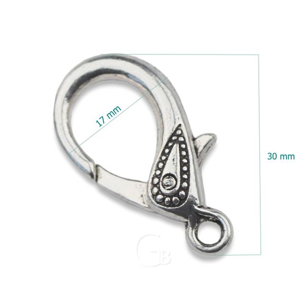 Karabinka ozdobn� bi�utern� zap�n�n� 30x17 mm