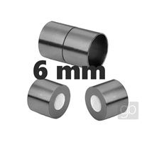 Magnetické zapínání Chirurgická ocel - Hematit 6 mm