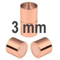 Magnetické zapínání ZLATORŮŽOVÉ Chirurgická ocel 3 mm